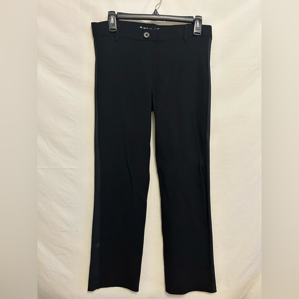 Betabrand Dress Yoga Pants Straight Leg Stretch Side Stripe Size Medium Petite